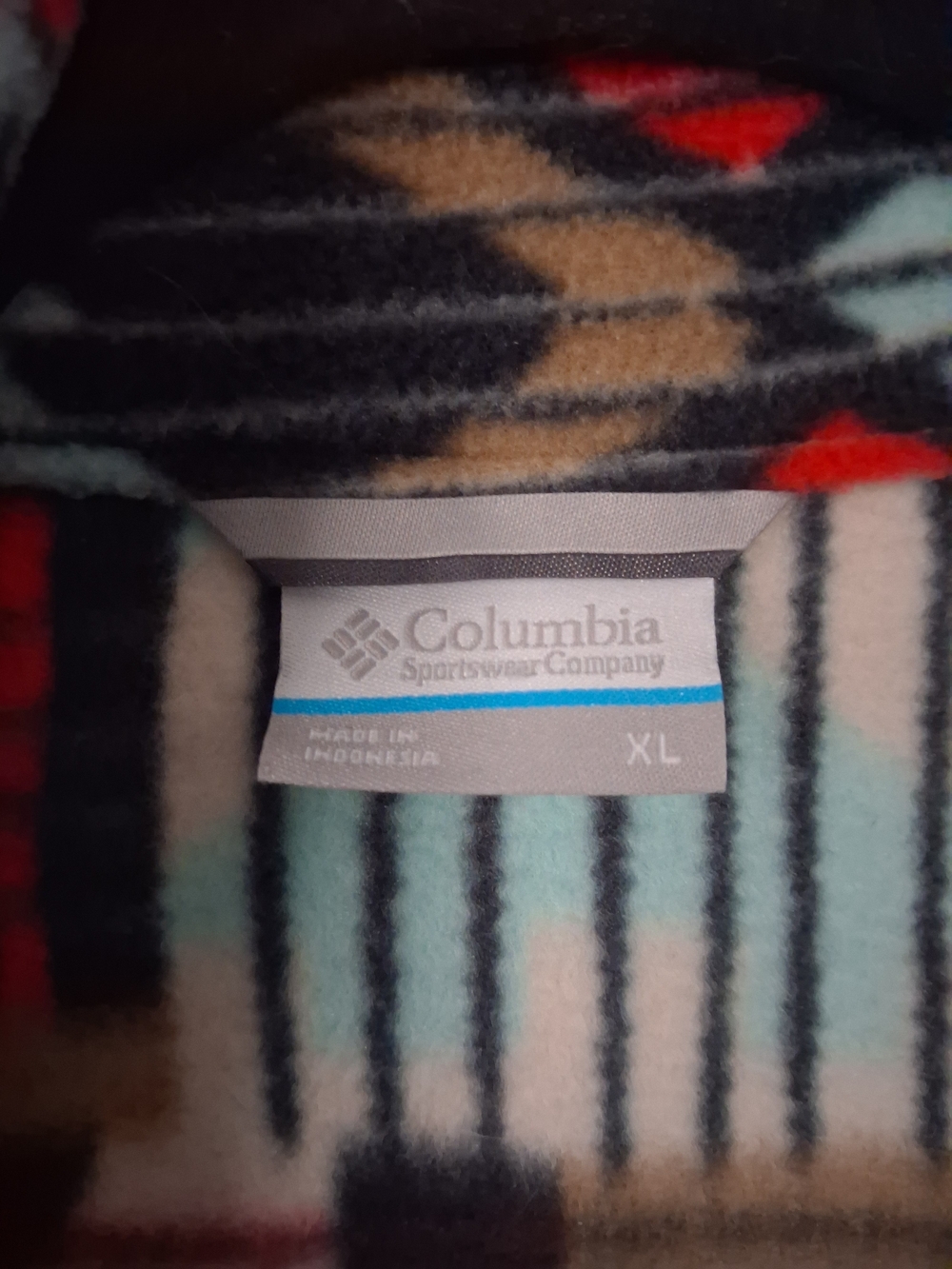 Columbia Fleece Jacket - Aqua Plaid - Picture 2 of 2
